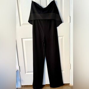 Intermix 'Margarita' Black Off Shoulder Contrast Strapless Jumpsuit NWT - size 2